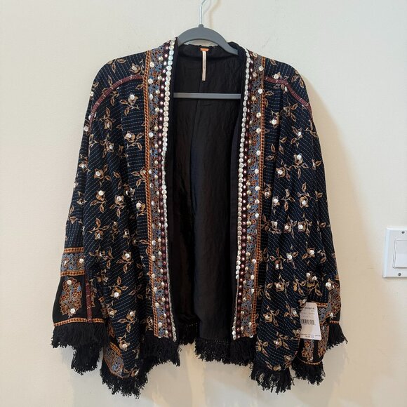 NWT Free People Rays of Light Jacket, Midnight Combo, size L - Picture 1 of 14